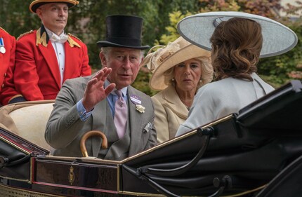 Here they were still Prince and Duchess and travelling in an unspectacular carriage: King Charles and his wife, Queen Consort Camilla.