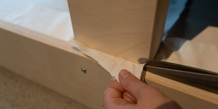Step 3: cut the fabric as needed so that nothing is showing at the sides.