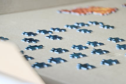 Auf Kartonflächen lassen sich einzelne Teile einfacher sammeln und zusammensetzen.
