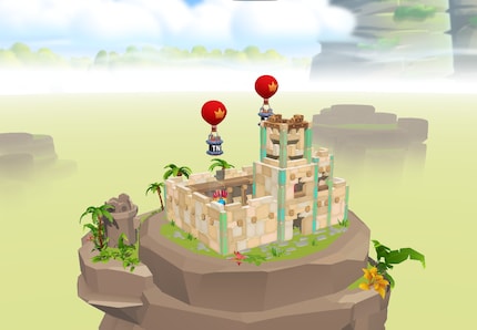 Abbattere questo castello con dei palloncini potrebbe essere una buona tattica. La loro carica esplosiva contribuisce poi a raderlo al suolo.