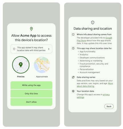 Des informations plus détaillées sur les données de localisation partagées.
