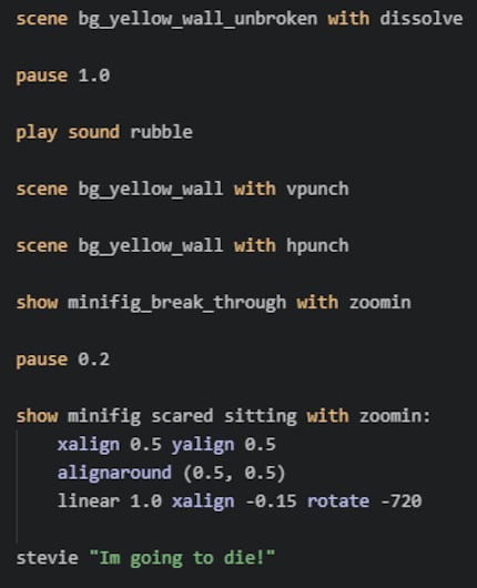 Le code de la scène ci-dessus semble très simple.