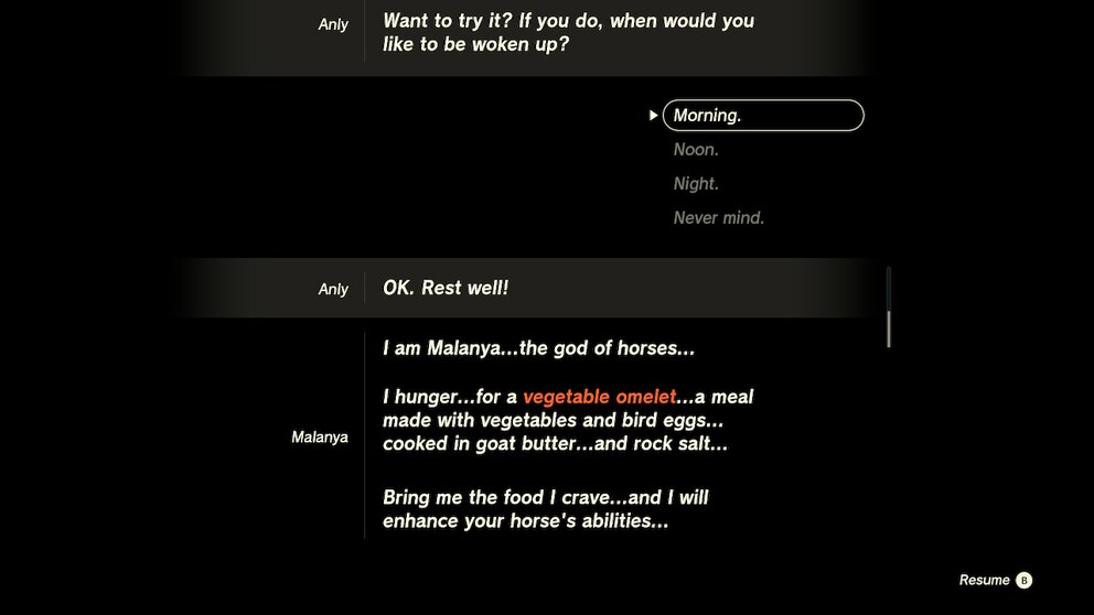 It’s better to take one screenshot too many than too few. Here’s the Horse God speaking to me in my dream.