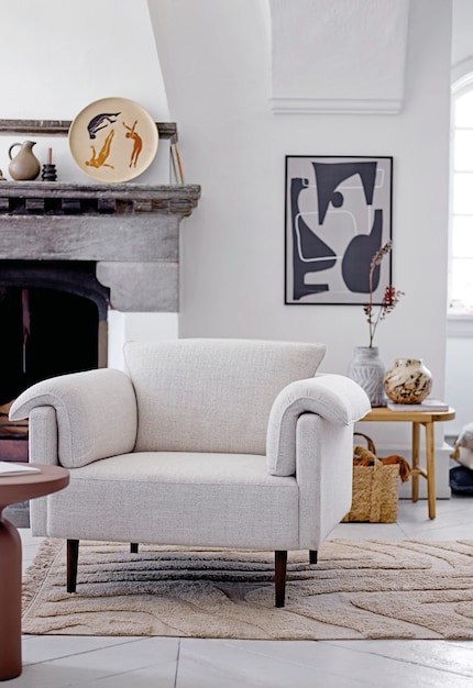 Dimensions: 107 × 90 × 80 cm, seat height: 43 cm | Material: polyester, oak, plywood