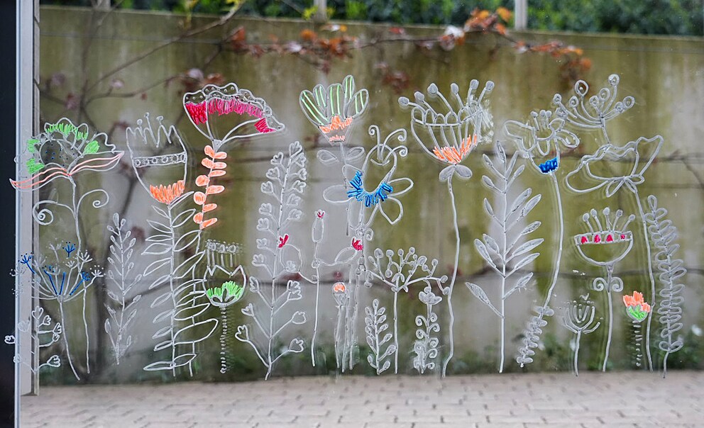 It took my seven-year-old two hours and a lot of patience to create her flower meadow.