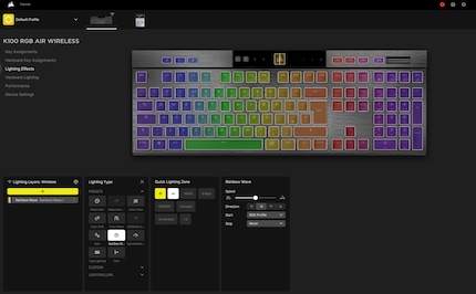 Dans le logiciel, je peux notamment régler l'éclairage RGB. Mais l'outil n'est pas intuitif.