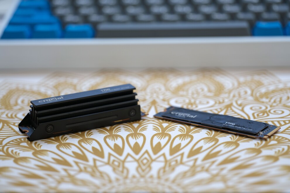 Die T700 Pro gibt es mit oder ohne Heatsink. Dieser ist enorm und lässt mich im Vorfeld des Tests rätseln, wie viel Kühlung für PCIe-5.0-SSDs nötig ist.