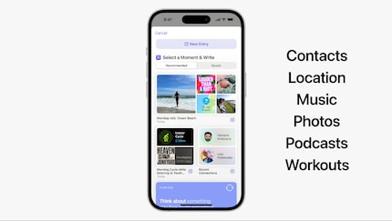 L'application Journal peut collecter de nombreuses choses sur l'iPhone. 