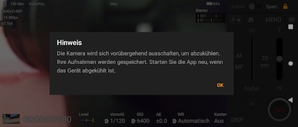 Vous pourrez filmer par tranches de 15 minutes avant que le smartphone ne surchauffe.