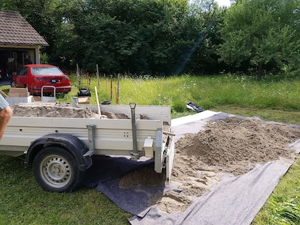 2016 haben wir den Untergrund noch mit Sand begradigt.