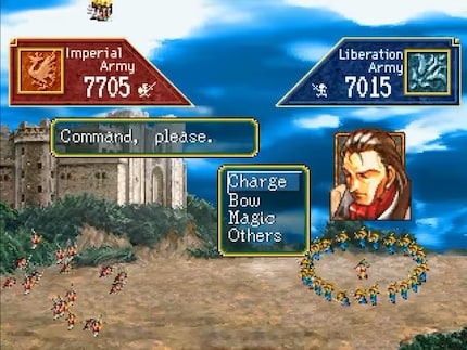 I combattimenti in «Suikoden» seguono il sistema «sasso-carta-forbice».