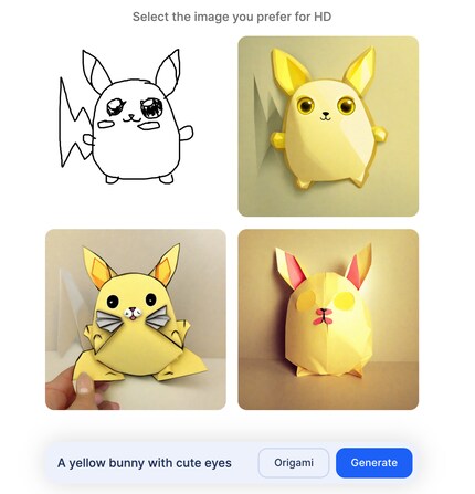 My Origami Pikachu is kind of cute, but also kind of creepy.