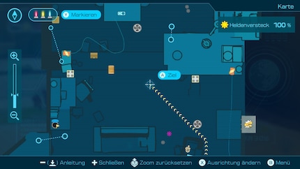 Mit «Auftrag» kommandierst du den Hund auf der Map herum.