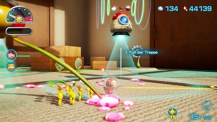Schnell alle Pikmin in die Zwiebel rufen, bevor es dunkel wird.