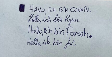 Le diverse calligrafie a confronto.