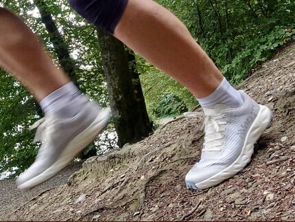 On forest trails, the shoes are comfortable and pleasant to run in.