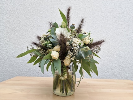 Plus tout à fait en forme, mais toujours aussi magnifique : mon bouquet de mariée.