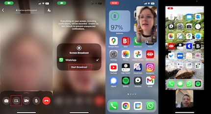 On iOS, a short countdown appears after the start.
