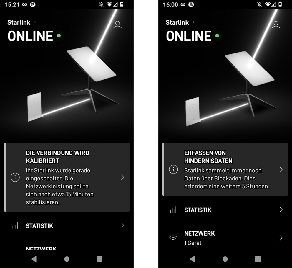 Après l’installation, Starlink nécessite 15 minutes pour stabiliser le signal et cinq heures pour repérer d’éventuels blocages.