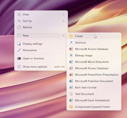 Crea una nuova cartella sul desktop.