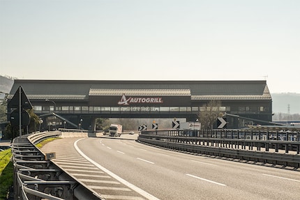 Une aire d’autoroute Autogrill.