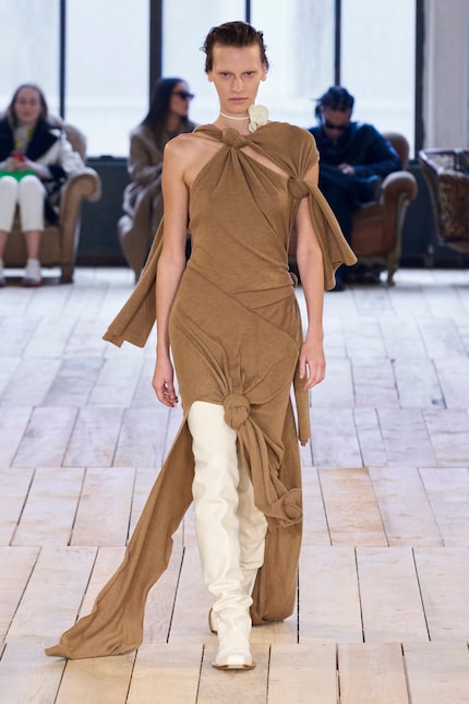 At Sportmax, the cowboy boots reach over the knee.
