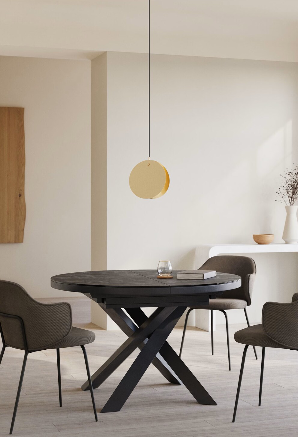 Dimensions: 160 × 120 × 76 cm | Material: tempered glass, ceramic, MDF, steel