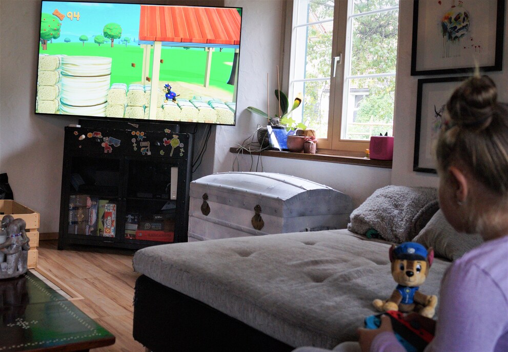 Chase watching Zoe watching him.