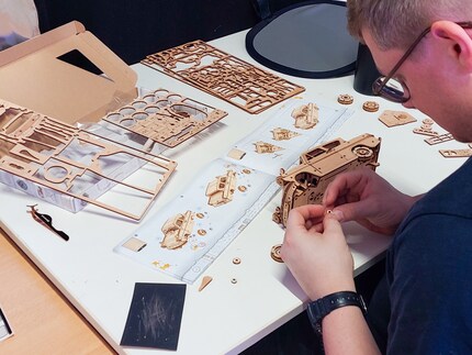 Fully concentrated, I put together every single component of the Ford Anglia.