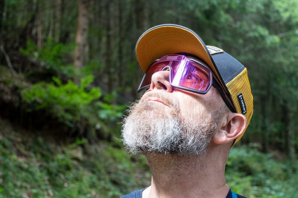… on a hike…