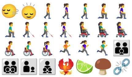 Una panoramica delle emoji nuove e modificate.