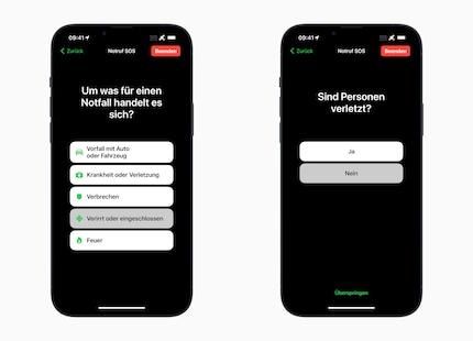L'iPhone ti pone diverse domande sull'emergenza e sulle tue condizioni.