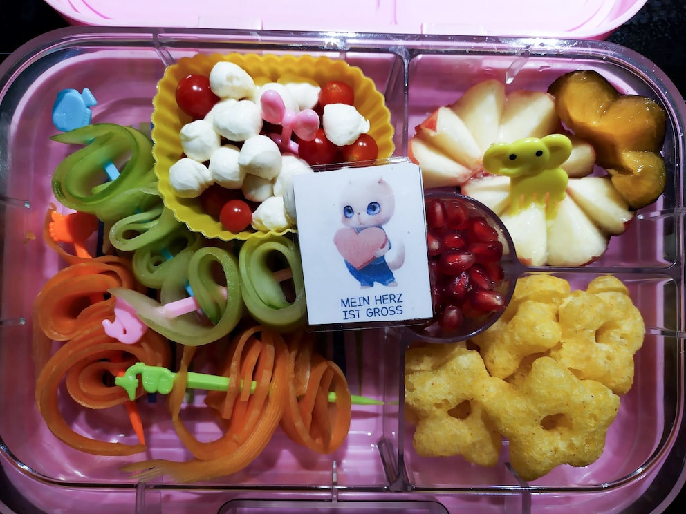 This is what our daughter’s snack box looks like day after day.