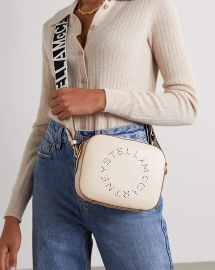 The Camera Bag with perforated logo and branded strap. Image: Net-a-Porter