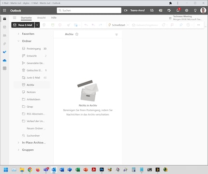 In a standalone Chrome window, Outlook.com looks like a normal application. The Office apps to the left and right of the Outlook logo are normal offline versions. Outlook integrates well.