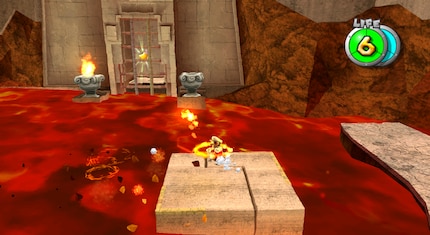 I also had to solve smaller puzzles in Super Mario Galaxy with the Fire Flower.