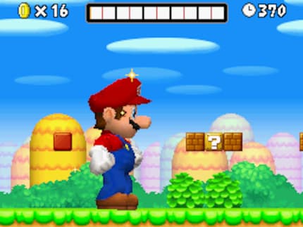 Le colossal Méga-Mario dans «New Super Mario Bros.»