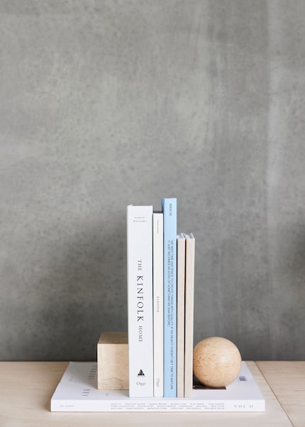 Elegant bookends can also enclose magazines and show off their spines. 