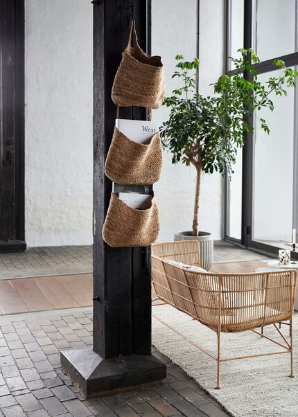 These baskets reveal just enough of the cover to arouse the curiosity of guests. 