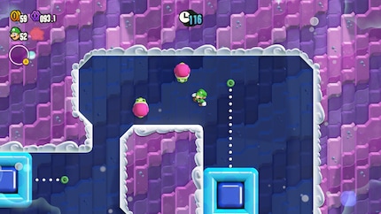 Suddenly I’m controlling Luigi from a top-down perspective – he’s running back and forth on the wall. My brain hurts.