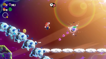 The Wonder Flower effect ends when I find a Wonder Seed. I can unlock new levels with these collectibles.