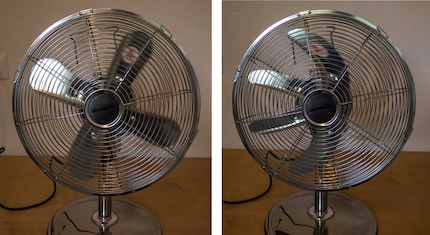 Links mit mechanischem Verschluss, rechts mit elektronischem Verschluss.
