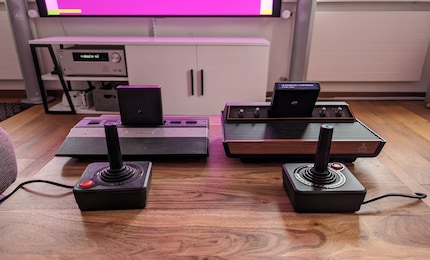 The Atari 2600 + is significantly smaller than the original and about as big as the Atari Junior. 