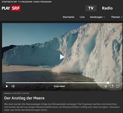 Il filmato di Forster sul crollo di un ghiacciaio finisce in un programma della SRF. A sua insaputa.