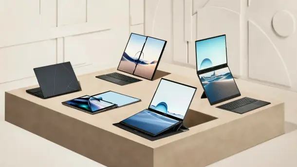 The Zenbook 14 Duo from 2024 in different usage variants.