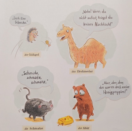Unten rechts: der Abär aus Marc-Uwe Klings «Neinhorn».