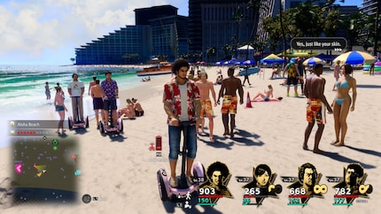 Ichiban und seine Freunde können die Stadt nicht nur zu Fuss, sondern auch auf Segways erkunden.