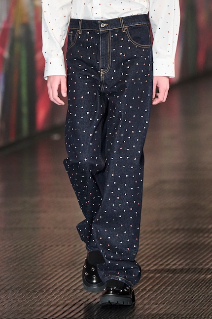 In der Menswear-Kollektion von MSGM funkelte der Denim.