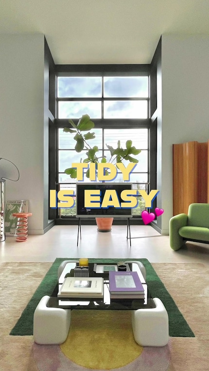 Like a piece of furniture, TVs can round off sofa corners instead of being stuck to the wall.