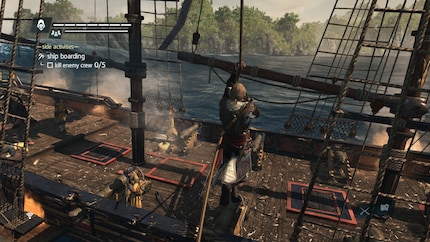 Dans «Assassin's Creed : Black Flag», je peux me balancer sur la corde jusqu'au navire adverse et me lancer dans la mêlée.